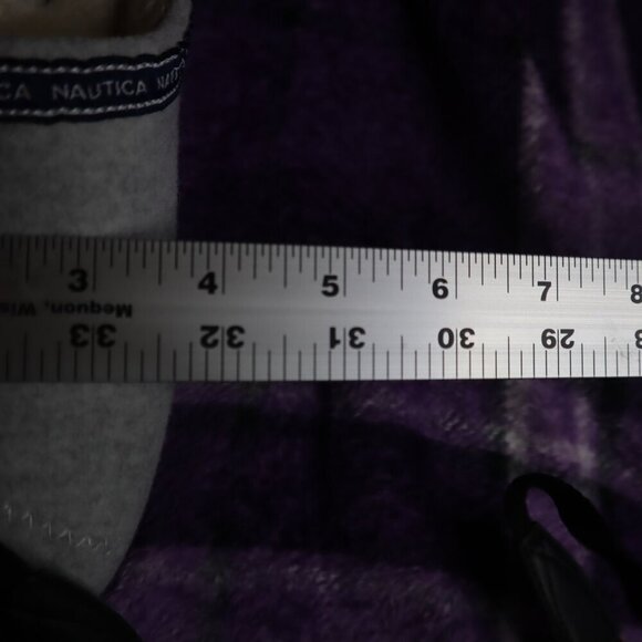 GREY SCUFF SLIPPERS 6.5 Nautica Blue Fleece Spring Fall Warm Casual Logo - Picture 9 of 10